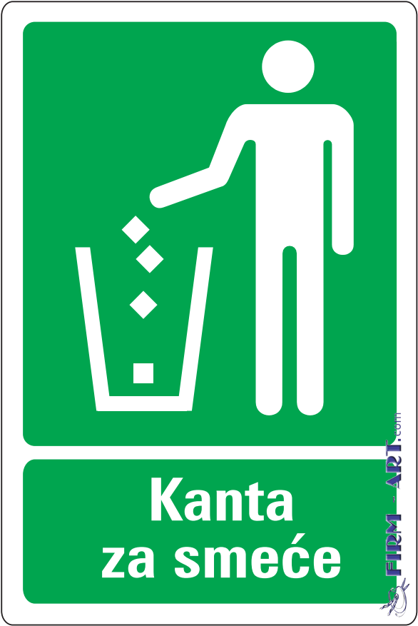 Znaci informacija - Kanta za smeće (Sito štampa firm-art.com) 